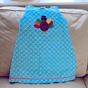 Sunshine kids EUC light blue design Turkey dress or jumper.  Size 4T